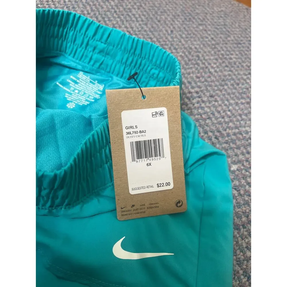 Nike Girls Teal Running Shorts 6X